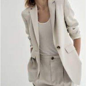ZARA WOMAN NEW STRAIGHT CUT BLAZER WITH POCKETS JACKETS STONE BEIGE  3005/732 M